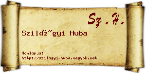 Szilágyi Huba névjegykártya